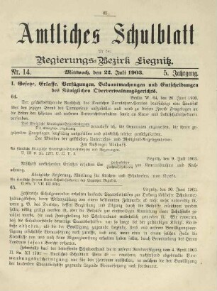 5.1903, Nr. 14(22. Juli)