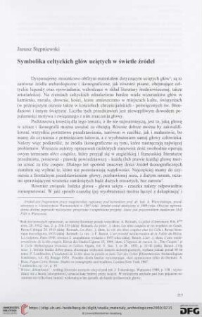 Symbolika celtyckich głów uciętych w świetle źródeł