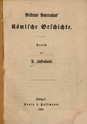 Velleius Paterculus' Römische Geschichte
