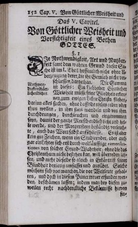 Das V. Capitel. Von Göttlicher Weisheit und Vorsichtigkeit eines Bothen Gottes