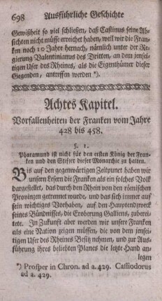 Achtes Kapitel. Vorfallenheiten der Franken vom Jahre 428 bis 458.