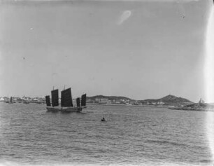 Segelschiff : Fünfmaster in der Auguste Viktoria Bucht