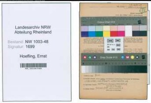 Entnazifizierung Ernst Hoefling , geb. 25.02.1887 (Arzt)