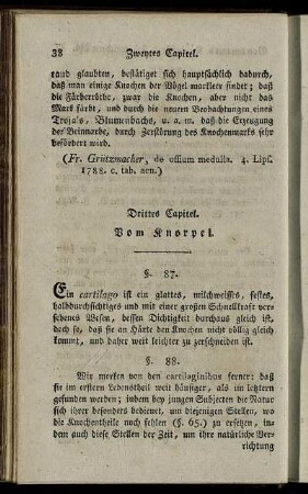Drittes Capitel. Vom Knorpel. § 87-97.