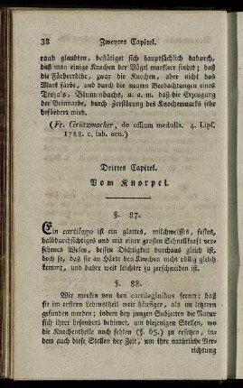 Drittes Capitel. Vom Knorpel. § 87-97.