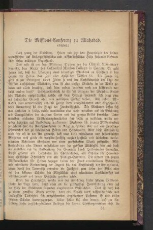 Die Missions-Conferenz zu Allahabad