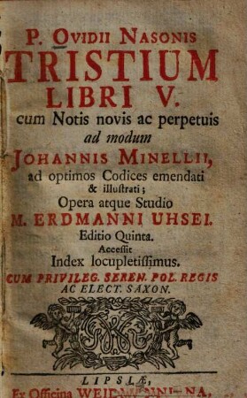 Tristium libri V. : accessit indes locupletissimus