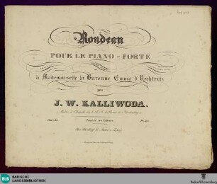 Rondeau pour le Piano-forte : Oeuv. 23