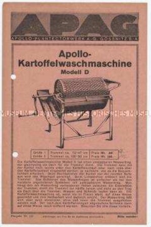 Apollo-Kartoffelwaschmaschine