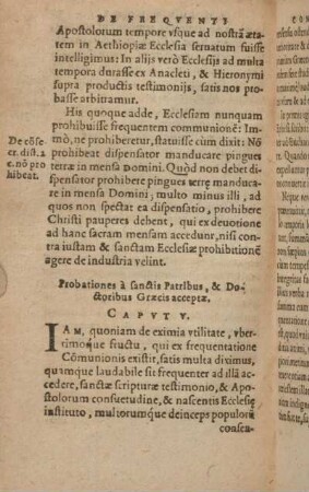 Probationes à sanctis Patribus, & Doctoribus Graecis acceptae. Capvt V.