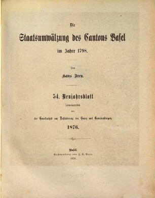 Neujahrsblatt. 54. 1876