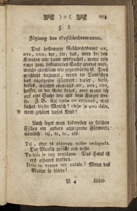 §. I. Fügung des Geschlechtswortes.