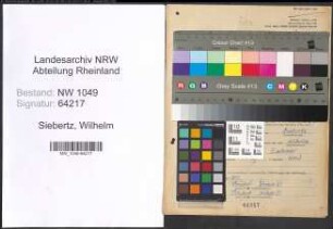 Entnazifizierung Wilhelm Siebertz , geb. 09.07.1911 (Lehrer)