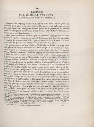 Lagrange par Camille Tychsen.