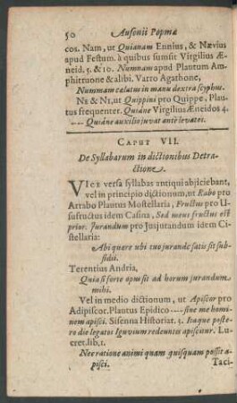 Caput VII. De Syllabarum in dictionibus Detractione.