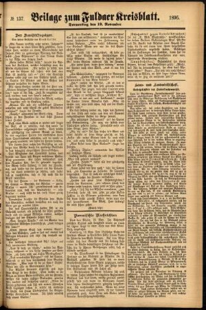 Zweite Ausgabe vom Donnerstag, den 19. November 1896.