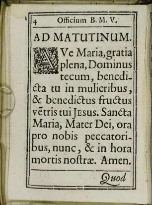 Ad Matutinum.