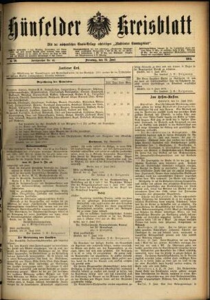 Ausgabe vom Dienstag, den 15. Juni 1915.