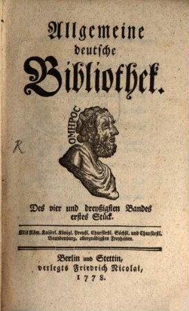 Allgemeine deutsche Bibliothek. 34. 1778