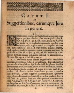 Dissertatio juridica inauguralis, De suggestionibus, earumqve iure