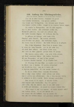 118. Anfang des Nibelungenliedes.