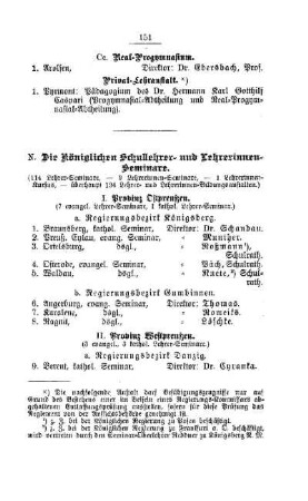 Die Königlichen Schullehrer- und Lehrerinnen-Seminare