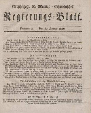 Nr. 2 : 29. Januar 1819