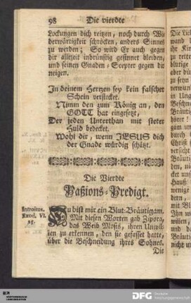 Die Vierdte Paßions-Predigt.