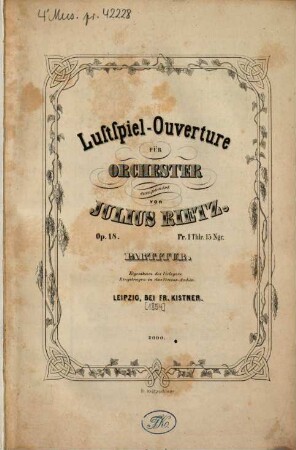 Lustspiel-Ouverture : für Orchester ; op. 18