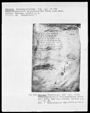 Michael Scotus - Astrologie. Sammelhandschrift astronomischer Texte nach Beda Venerabilis Aratus, Hyginus, Isidor von Sevilla —