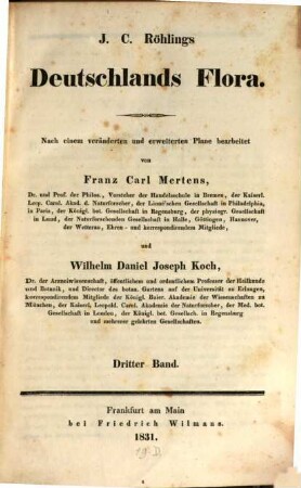 J. C. Röhlings Deutschlands Flora, 3