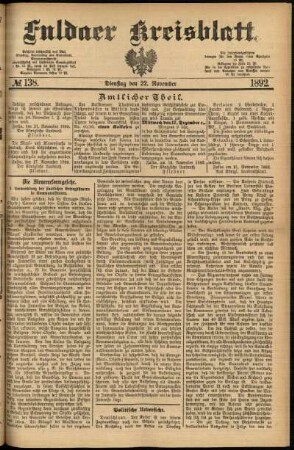 Ausgabe vom Dienstag, den 22. November 1892.