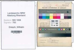 Entnazifizierung Wilhelm Driesch , geb. 22.04.1891 (Krankenpfleger)