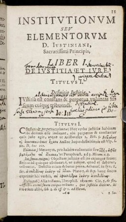 Liber I. De Justitia Et Jure.