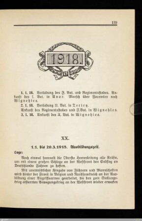 XX. Ausbildungszeit