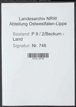 Sterberegister Standesamt Beckum-Land