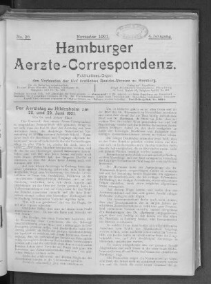 Der Aerztetag zu Hildesheim am 28. und 29. Juni 1901.