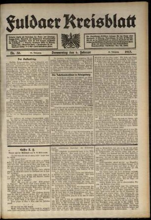 Ausgabe vom Donnerstag, den 06. Februar 1913.