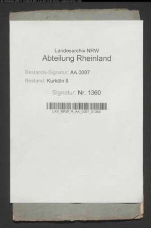 Abberufung des Hofkammerrates Esser von Hamburg