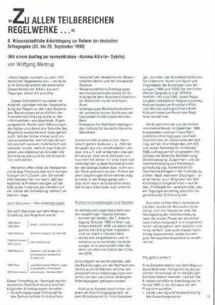 »Zu allen Teilbereichen Regelwerke...« : 8. Wissenschaftliche Arbeitstagung zur Reform der deutschen Orthographie (23. bis 28. September 1990) (Mit einem Ausflug zur vermeintlichen »Komma-Killerin« Sybille)
