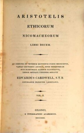 Aristotelis ethicorum Nicomacheorum libri decem. 2