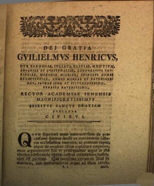 Controversiae de processione Spiritus Sancti : ad sacra pentecostes rite celebranda in Academia Ienensi instituta narratio ..., 2
