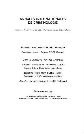 Annales internationales de criminologie