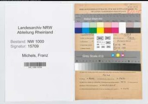 Entnazifizierung Franz Michels, geb. 01.06.1903 (Gaertner)