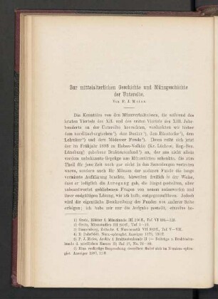 Zur mittelalterlichen Geschichte und Münzgeschichte der Unterelbe