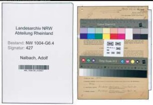 Entnazifizierung Adolf Nalbach , geb. 01.09.1906 (Techn.Angestellter)