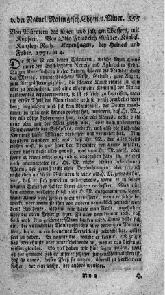 Von Würmern des süßen und salzigen Wassers.
