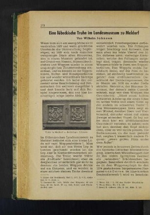 Eine lübeckische Truhe im Landesmuseum zu Meldorf