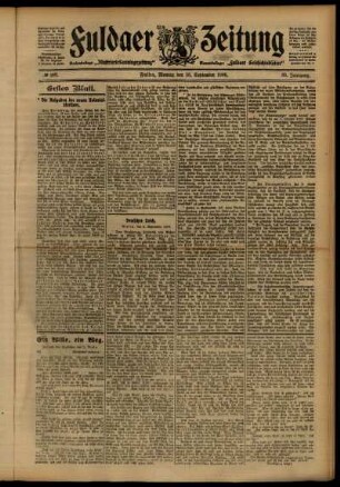 Erste Ausgabe vom Montag, den 10. September 1906.