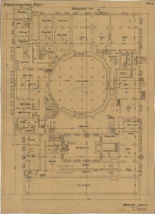 Fischer, Theodor; Stuttgart; Kunstausstellungsgebäude - Grundriss UG